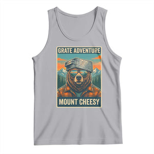 Grate Adventure at Mount Cheesy Vintage Hiking Bear Tank Top Cheese Grate Pun Parody for Foorball Fans TS02 Athletic Heather Print Your Wear