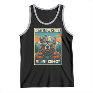 Grate Adventure at Mount Cheesy Vintage Hiking Bear Tank Top Cheese Grate Pun Parody for Foorball Fans TS02 Black Athletic Heather Print Your Wear