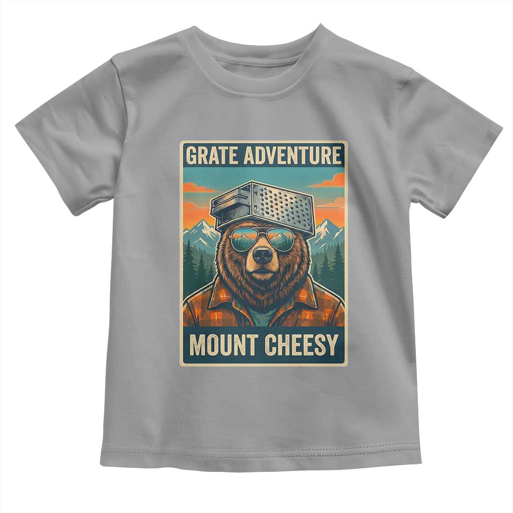 Grate Adventure at Mount Cheesy Vintage Hiking Bear Toddler T Shirt Cheese Grate Pun Parody for Foorball Fans TS02 Sport Gray Print Your Wear