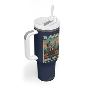 Grate Adventure at Mount Cheesy Vintage Hiking Bear Tumbler With Handle Cheese Grate Pun Parody for Foorball Fans TS02 Print Your Wear