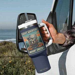 Grate Adventure at Mount Cheesy Vintage Hiking Bear Tumbler With Handle Cheese Grate Pun Parody for Foorball Fans TS02 Print Your Wear