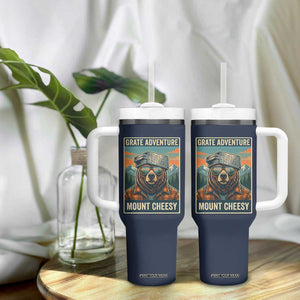 Grate Adventure at Mount Cheesy Vintage Hiking Bear Tumbler With Handle Cheese Grate Pun Parody for Foorball Fans TS02 Print Your Wear