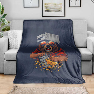 Angry Bear Grating Cheese Throw Blanket Grater Rage Crushing for Fierce Football Fans TS02 Print Your Wear