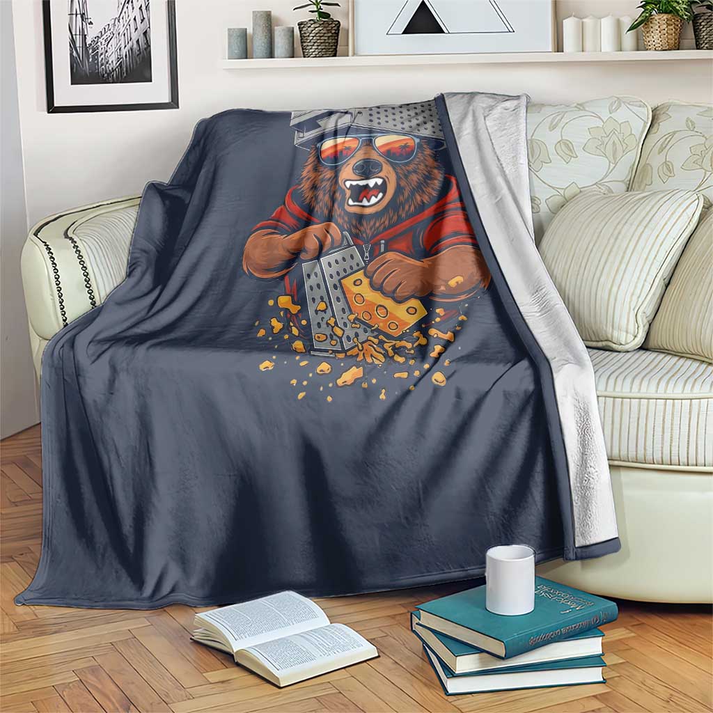 Angry Bear Grating Cheese Throw Blanket Grater Rage Crushing for Fierce Football Fans TS02 Print Your Wear
