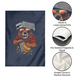 Angry Bear Grating Cheese Garden Flag Grater Rage Crushing for Fierce Football Fans TS02 Print Your Wear