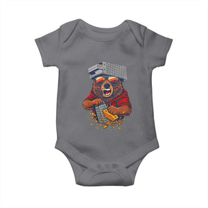 Angry Bear Grating Cheese Baby Onesie Grater Rage Crushing for Fierce Football Fans TS02 Charcoal Print Your Wear