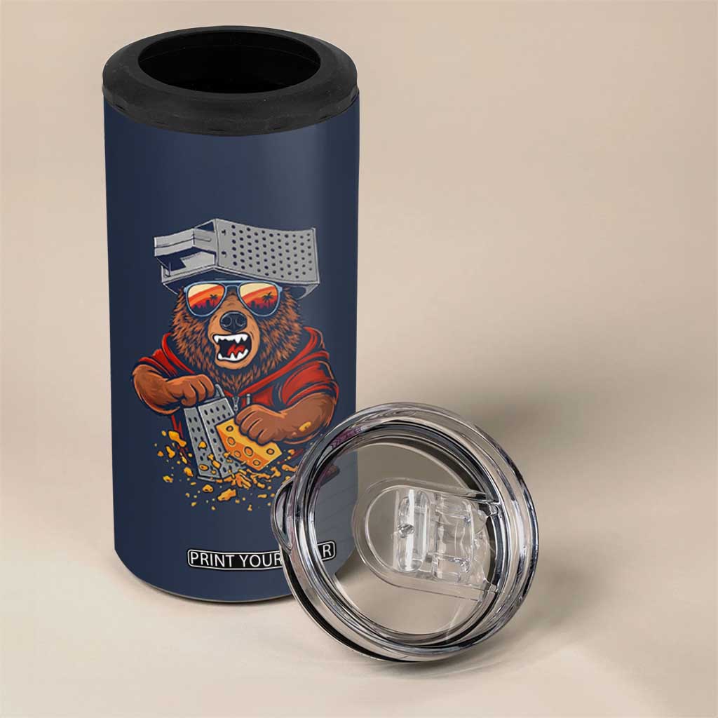 Angry Bear Grating Cheese 4 in 1 Can Cooler Tumbler Grater Rage Crushing for Fierce Football Fans TS02 Print Your Wear