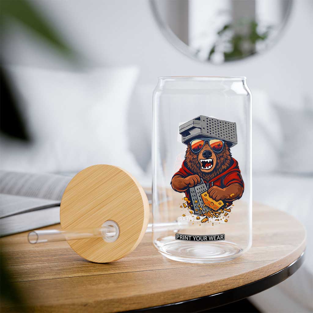 Angry Bear Grating Cheese Glass Can Grater Rage Crushing for Fierce Football Fans TS02 Print Your Wear