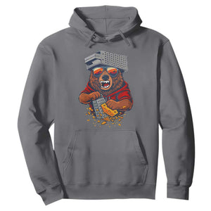 Angry Bear Grating Cheese Hoodie Grater Rage Crushing for Fierce Football Fans TS02 Charcoal Print Your Wear