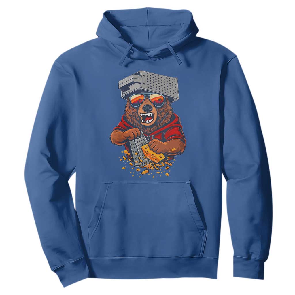 Angry Bear Grating Cheese Hoodie Grater Rage Crushing for Fierce Football Fans TS02 Royal Blue Print Your Wear
