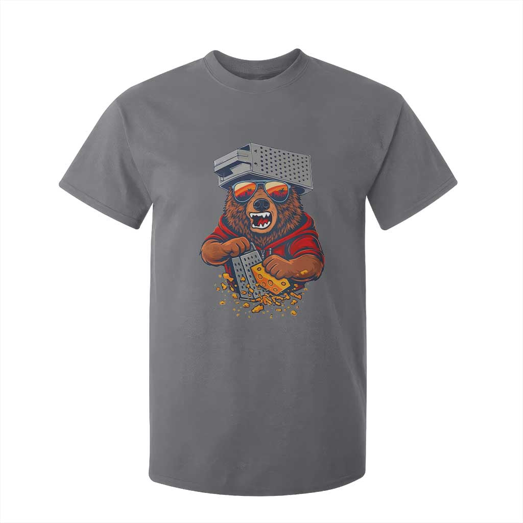 Angry Bear Grating Cheese T Shirt For Kid Grater Rage Crushing for Fierce Football Fans TS02 Charcoal Print Your Wear