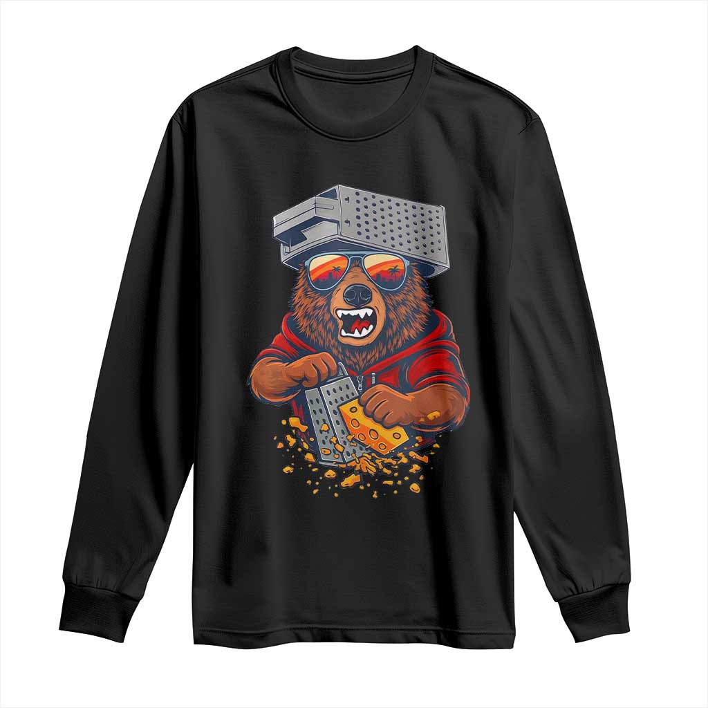 Angry Bear Grating Cheese Long Sleeve Shirt Grater Rage Crushing for Fierce Football Fans TS02 Black Print Your Wear