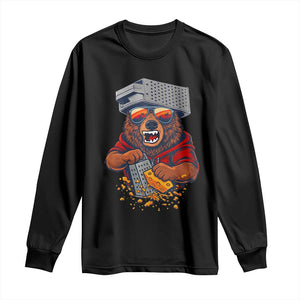 Angry Bear Grating Cheese Long Sleeve Shirt Grater Rage Crushing for Fierce Football Fans TS02 Black Print Your Wear