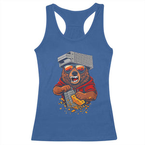 Angry Bear Grating Cheese Racerback Tank Top Grater Rage Crushing for Fierce Football Fans TS02 Royal Blue Print Your Wear