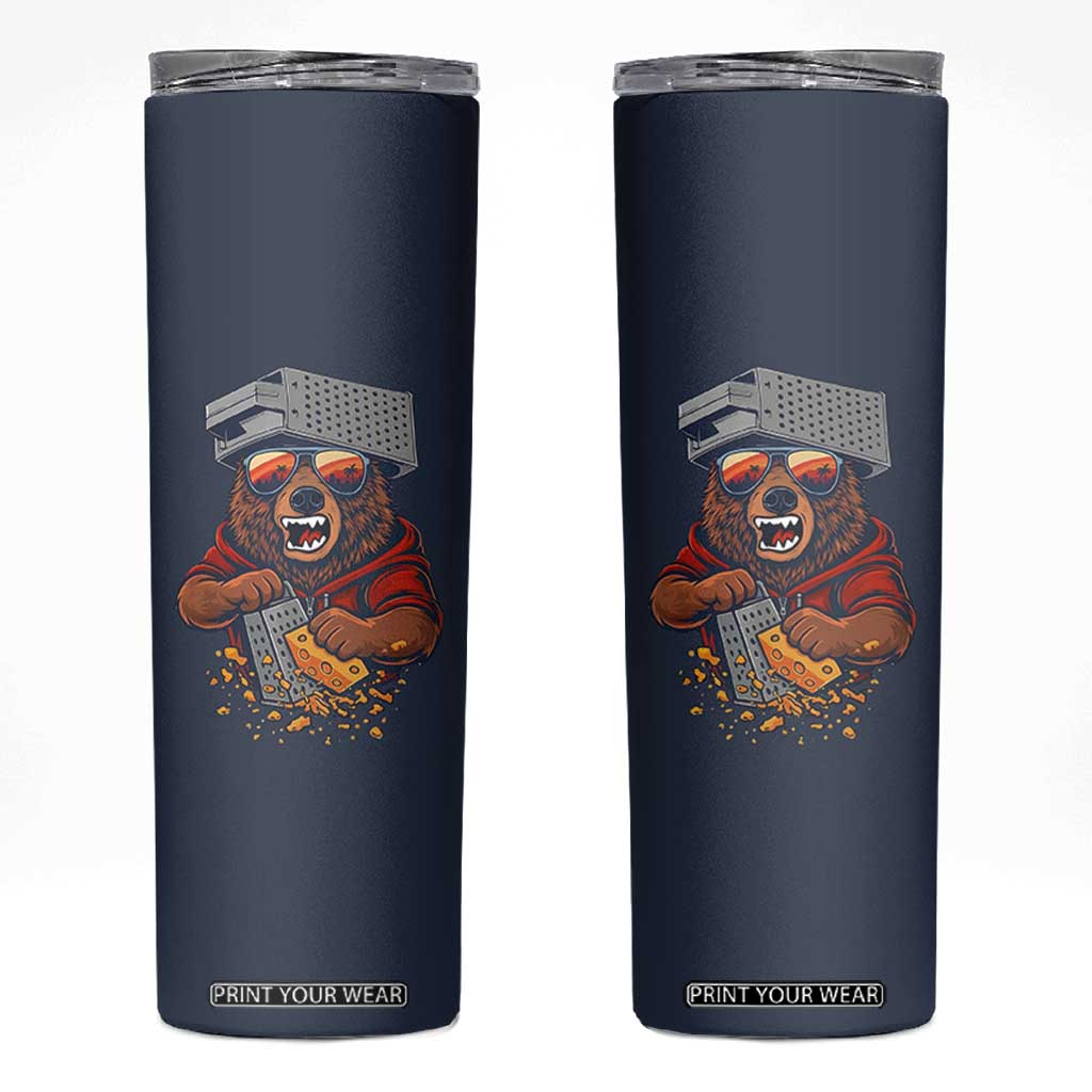 Angry Bear Grating Cheese Skinny Tumbler Grater Rage Crushing for Fierce Football Fans TS02 Navy Print Your Wear