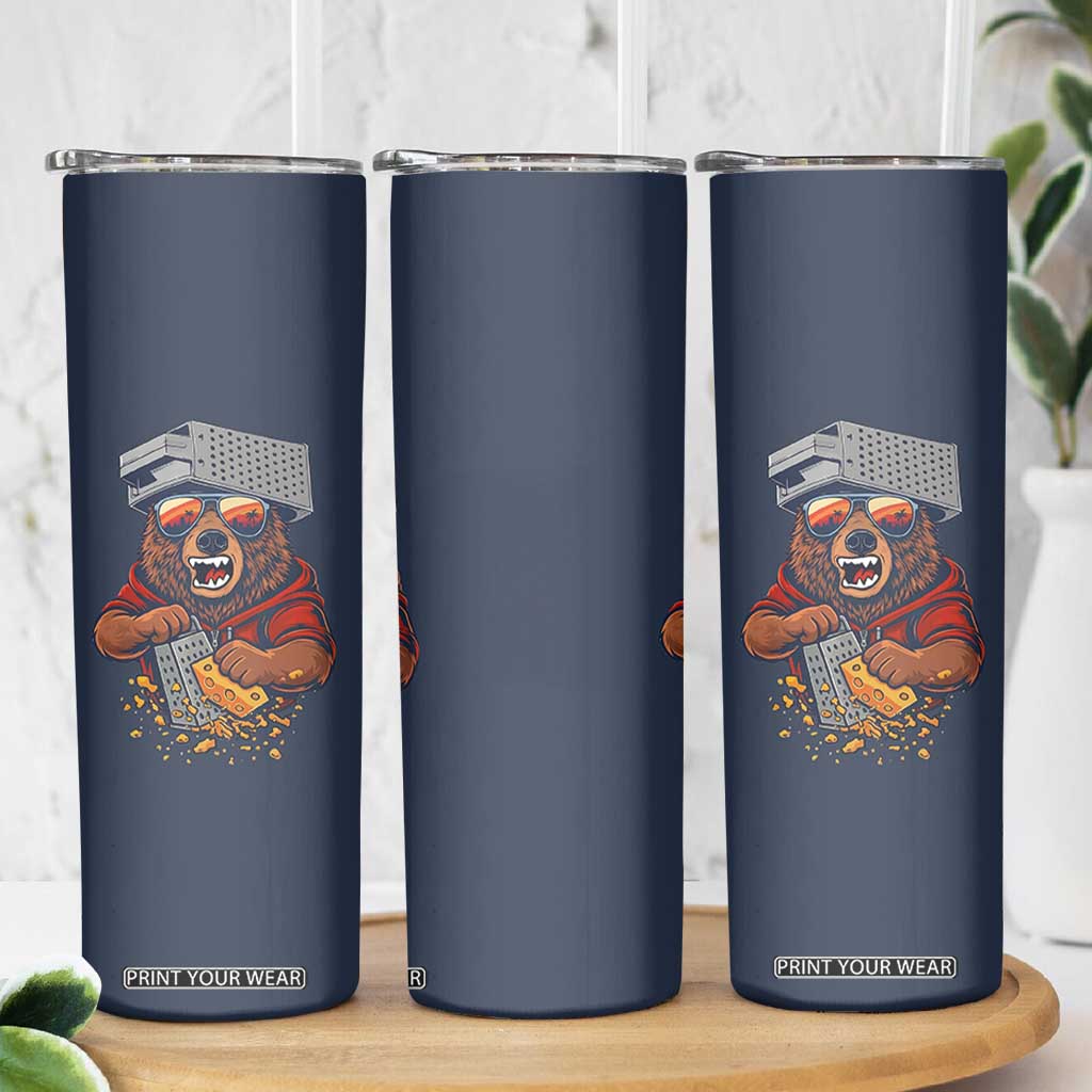 Angry Bear Grating Cheese Skinny Tumbler Grater Rage Crushing for Fierce Football Fans TS02 Print Your Wear