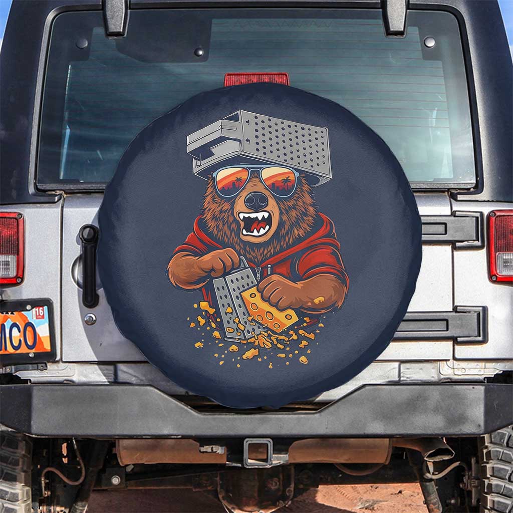 Angry Bear Grating Cheese Spare Tire Cover Grater Rage Crushing for Fierce Football Fans TS02 No hole Navy Print Your Wear