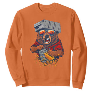 Angry Bear Grating Cheese Sweatshirt Grater Rage Crushing for Fierce Football Fans TS02 Orange Print Your Wear