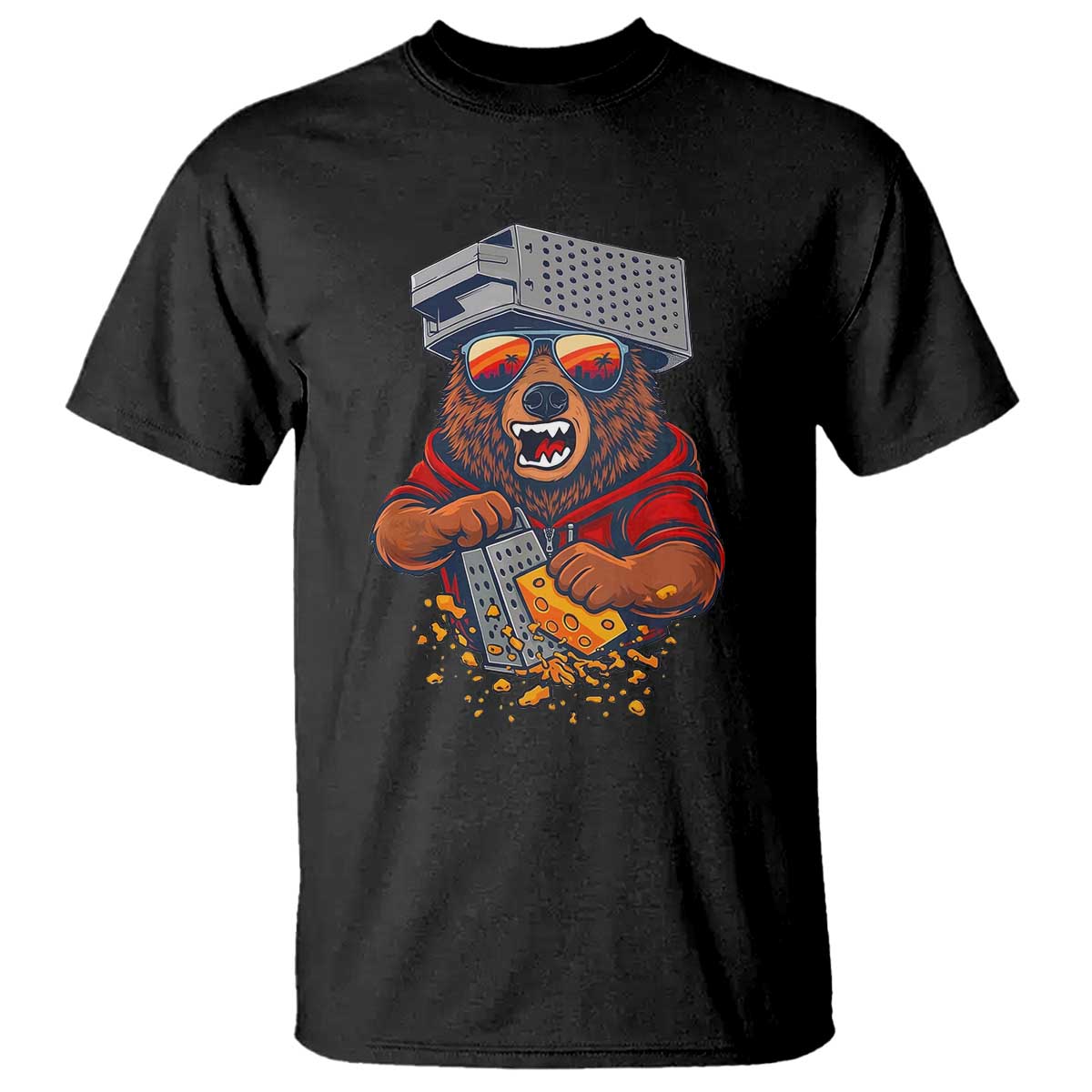Angry Bear Grating Cheese T Shirt Grater Rage Crushing for Fierce Football Fans TS02 Black Print Your Wear