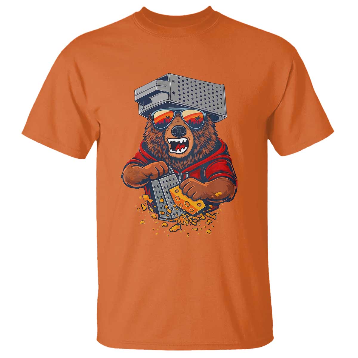 Angry Bear Grating Cheese T Shirt Grater Rage Crushing for Fierce Football Fans TS02 Orange Print Your Wear