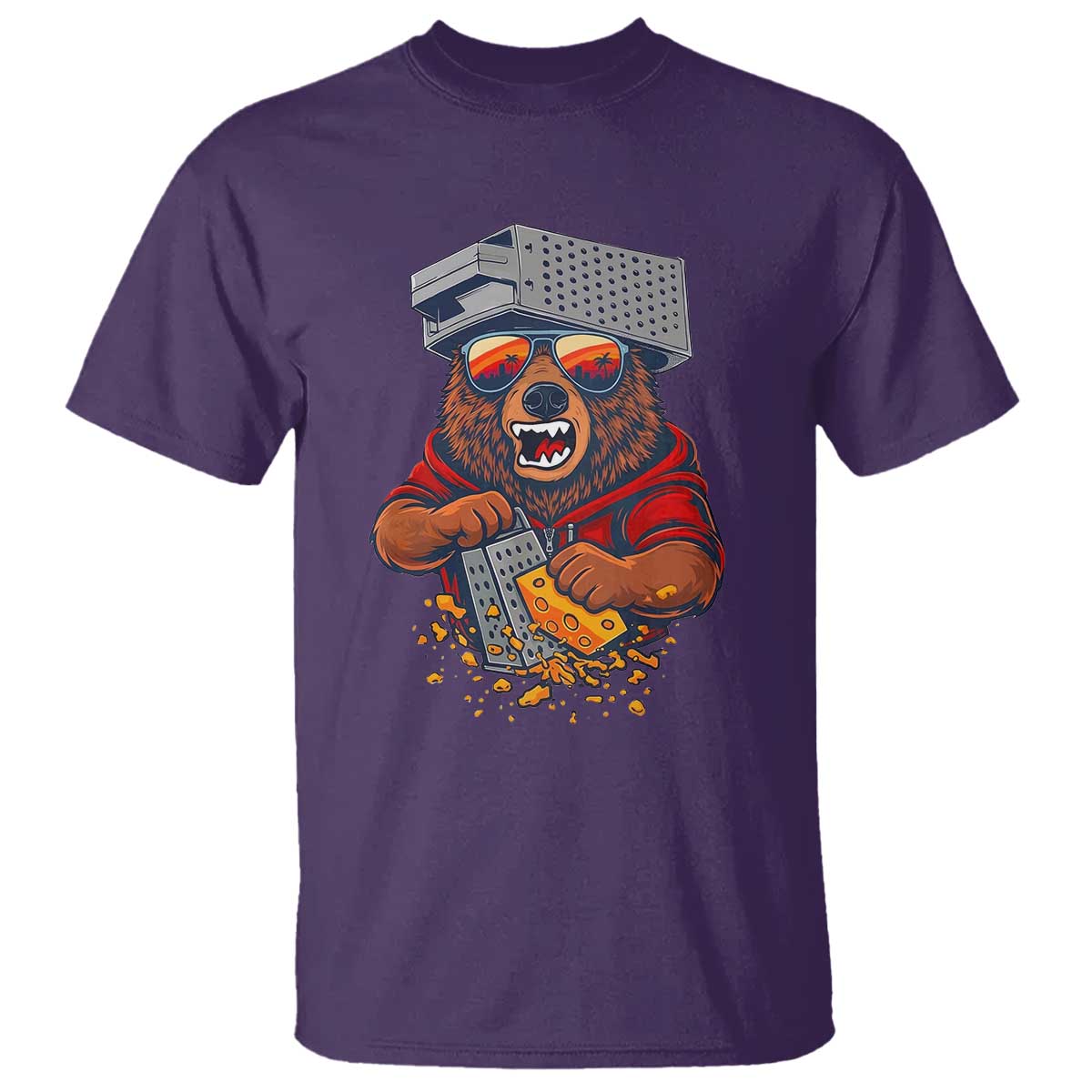 Angry Bear Grating Cheese T Shirt Grater Rage Crushing for Fierce Football Fans TS02 Purple Print Your Wear