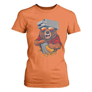 Angry Bear Grating Cheese T Shirt For Women Grater Rage Crushing for Fierce Football Fans TS02 Orange Print Your Wear