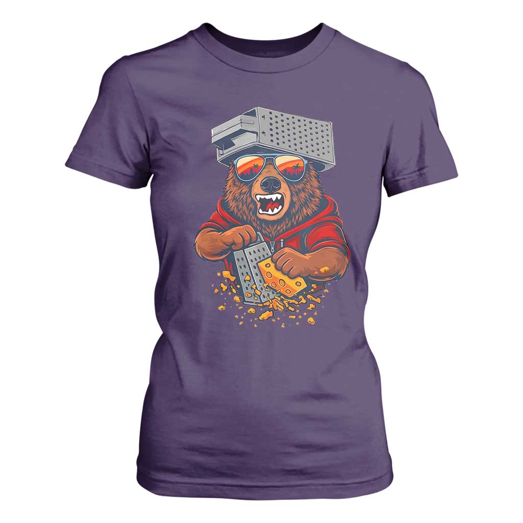 Angry Bear Grating Cheese T Shirt For Women Grater Rage Crushing for Fierce Football Fans TS02 Purple Print Your Wear