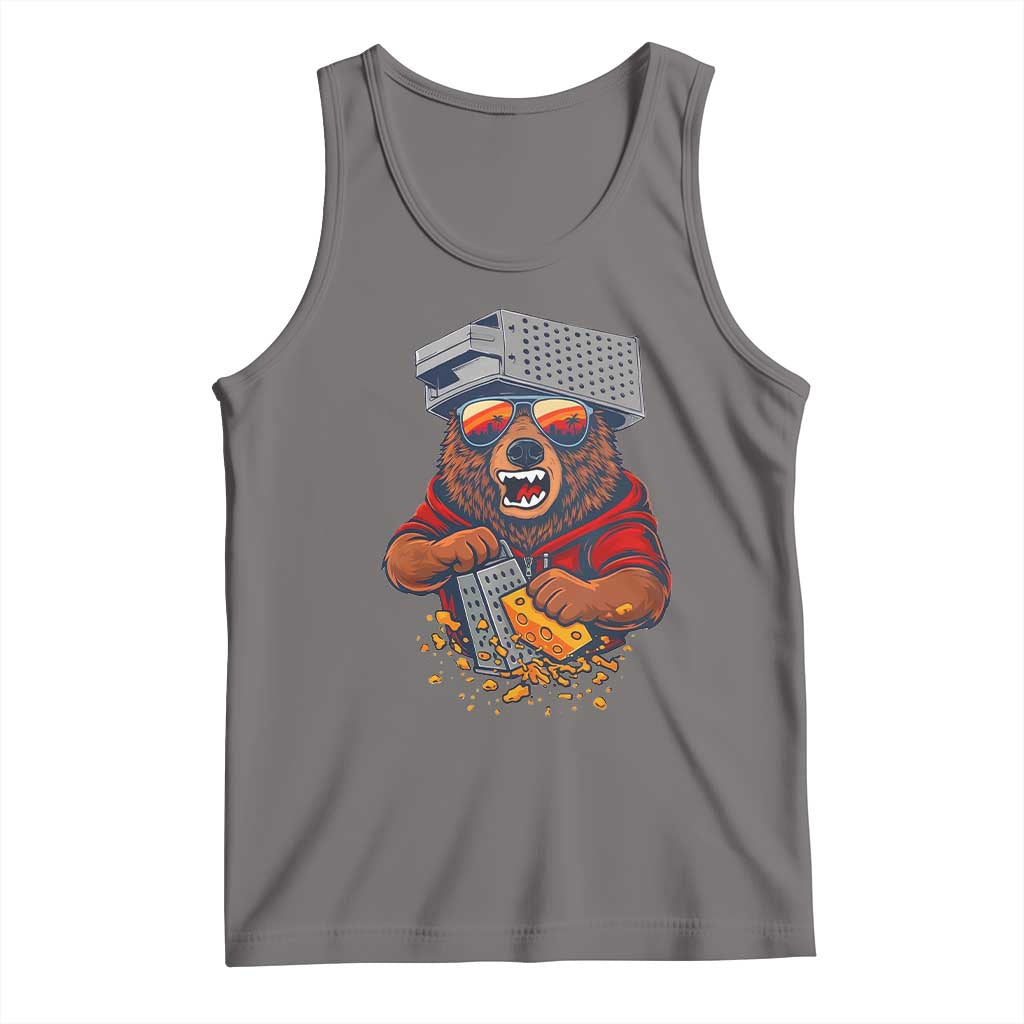 Angry Bear Grating Cheese Tank Top Grater Rage Crushing for Fierce Football Fans TS02 Deep Heather Print Your Wear