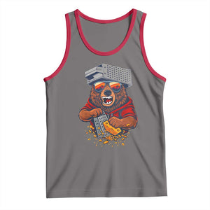 Angry Bear Grating Cheese Tank Top Grater Rage Crushing for Fierce Football Fans TS02 Deep Heather Red Print Your Wear