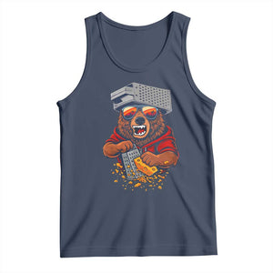 Angry Bear Grating Cheese Tank Top Grater Rage Crushing for Fierce Football Fans TS02 Navy Print Your Wear