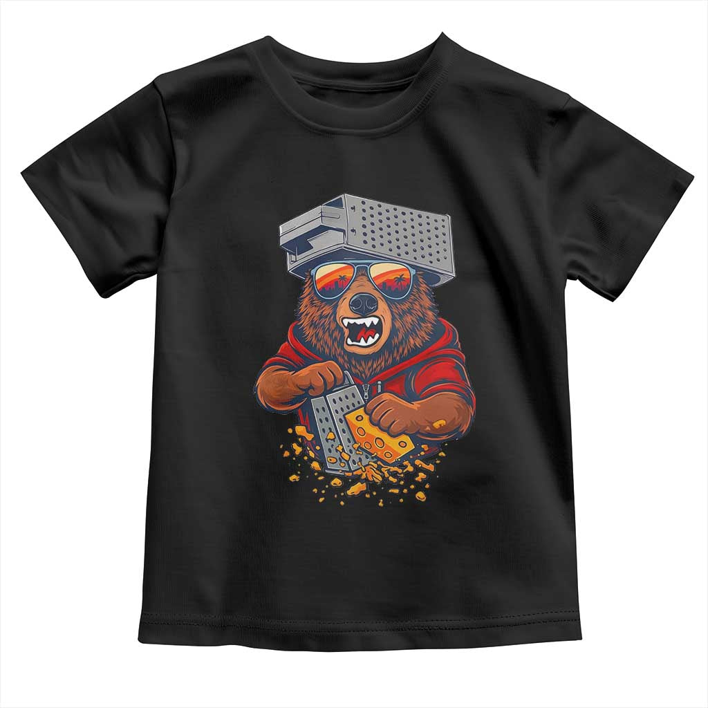 Angry Bear Grating Cheese Toddler T Shirt Grater Rage Crushing for Fierce Football Fans TS02 Black Print Your Wear