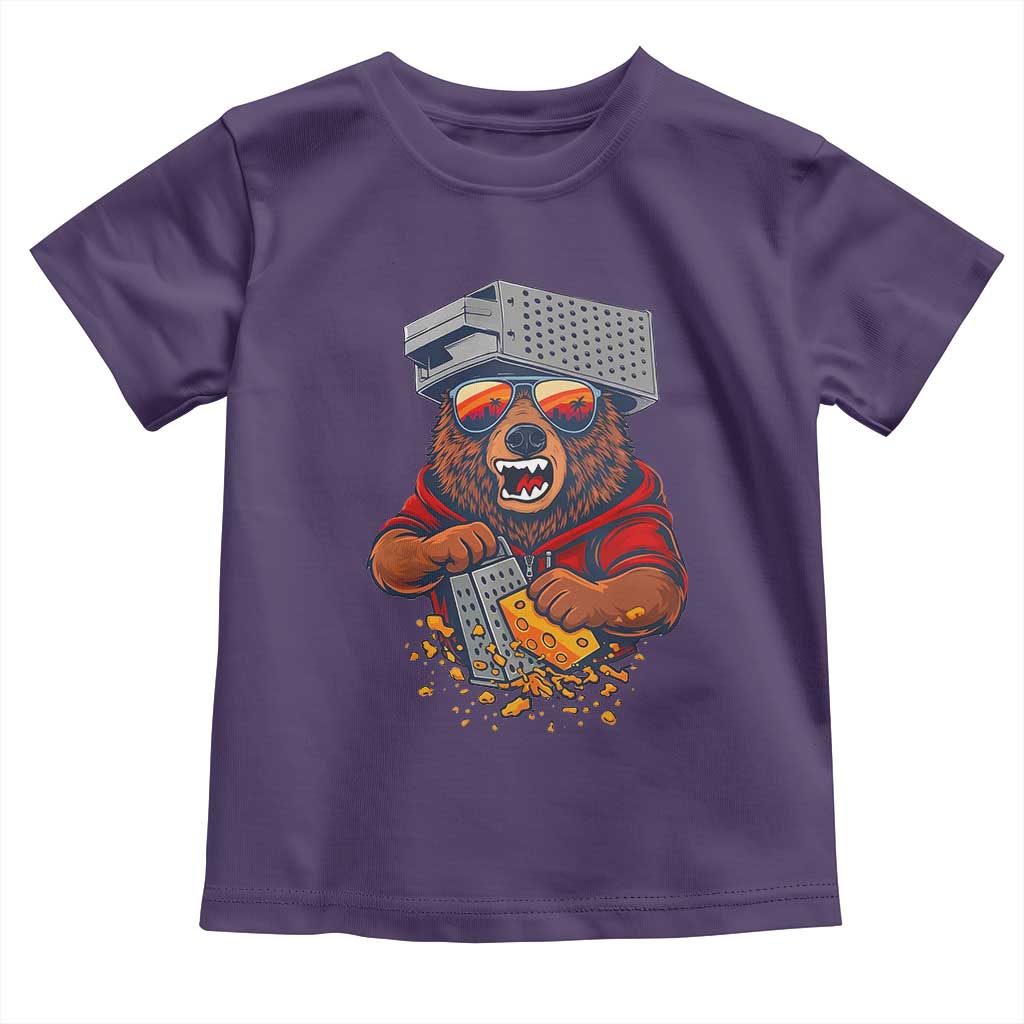 Angry Bear Grating Cheese Toddler T Shirt Grater Rage Crushing for Fierce Football Fans TS02 Purple Print Your Wear