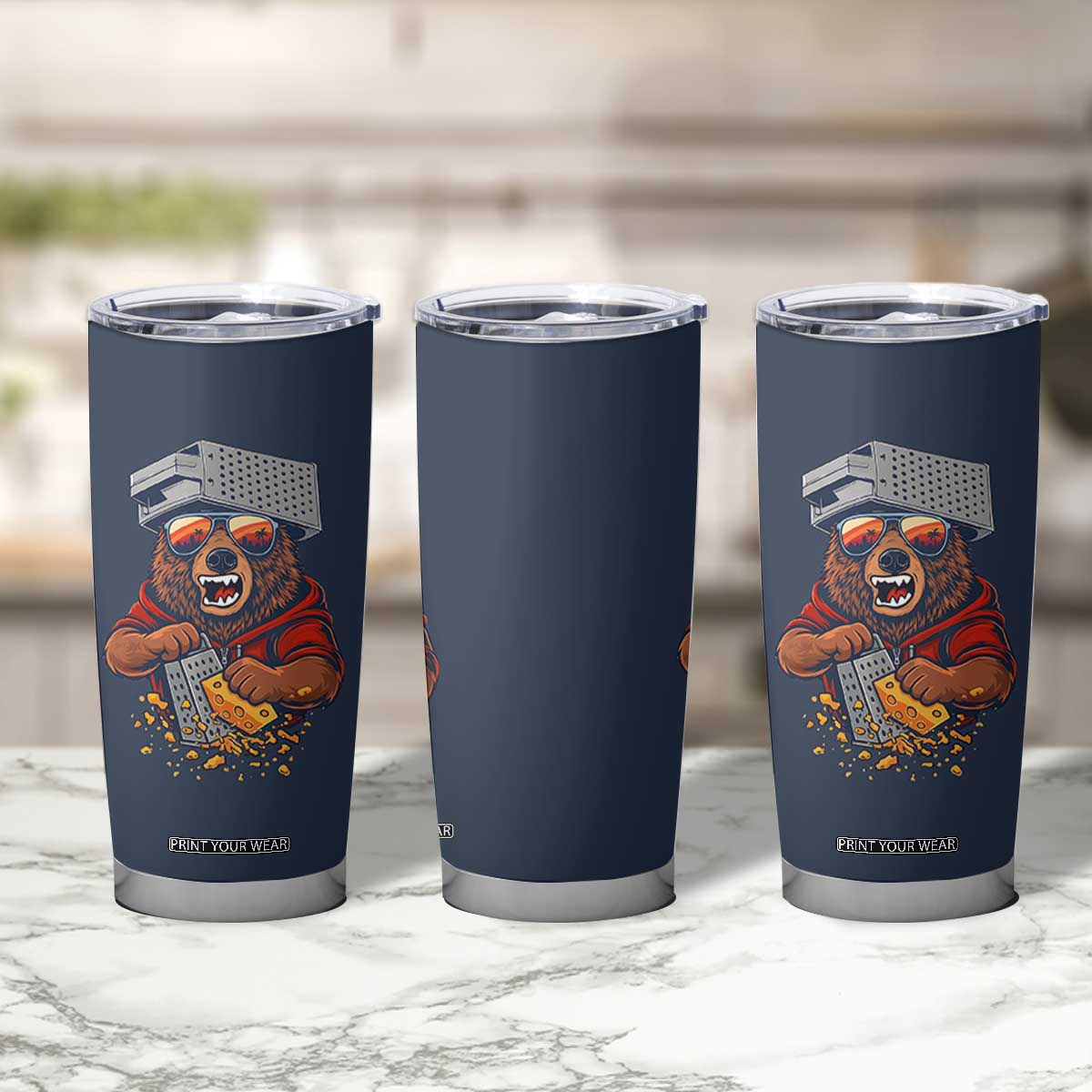 Angry Bear Grating Cheese Tumbler Cup Grater Rage Crushing for Fierce Football Fans TS02 Print Your Wear
