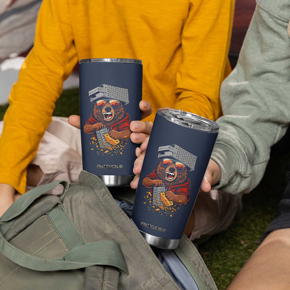 Angry Bear Grating Cheese Tumbler Cup Grater Rage Crushing for Fierce Football Fans TS02 Print Your Wear