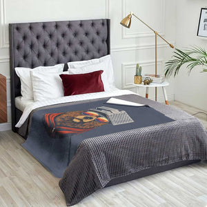 Cheese Grater Bear in Beast Mode Throw Blanket Funny Rivalry Art for Hardcore Football Fans TS02 Print Your Wear