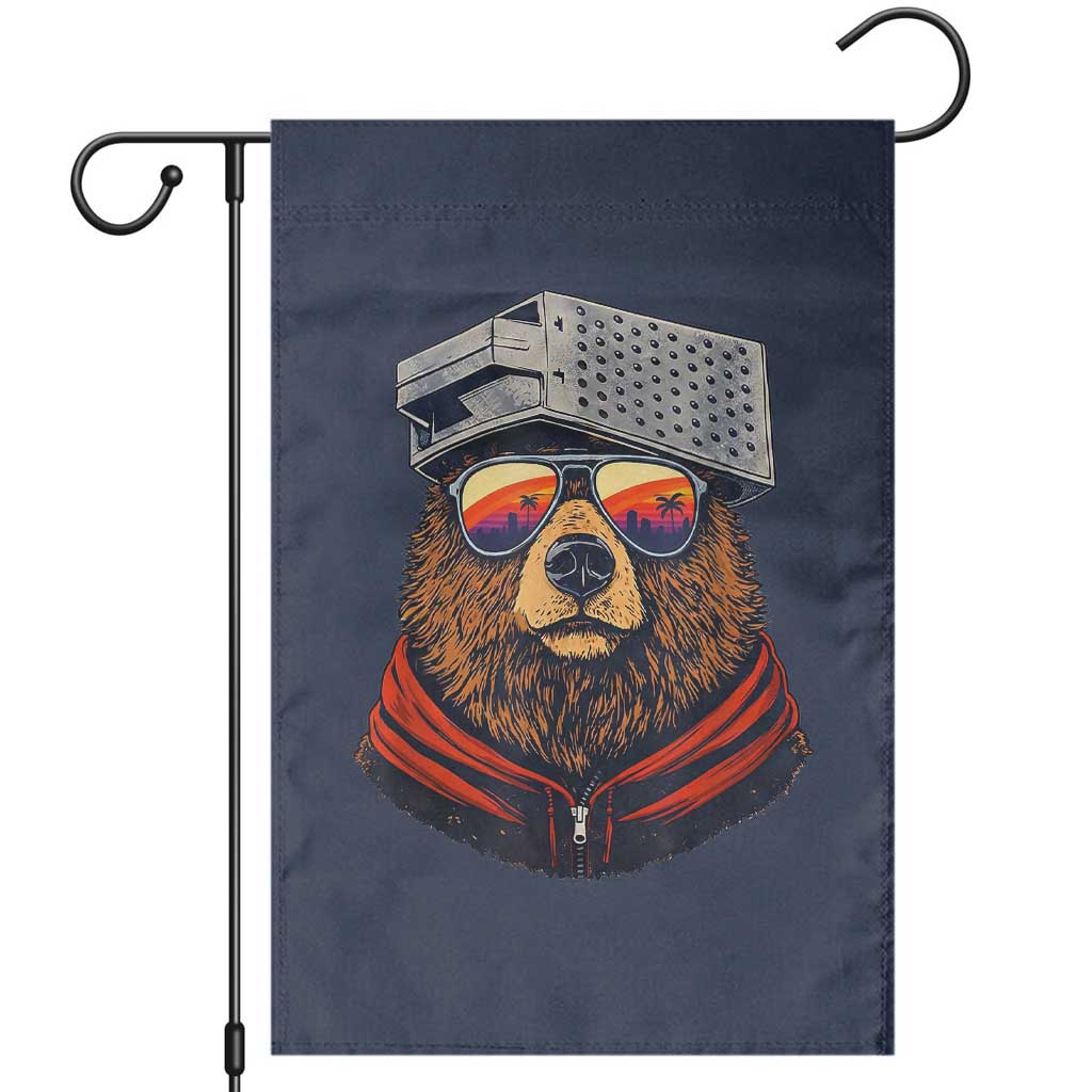 Cheese Grater Bear in Beast Mode Garden Flag Funny Rivalry Art for Hardcore Football Fans TS02 Navy Print Your Wear