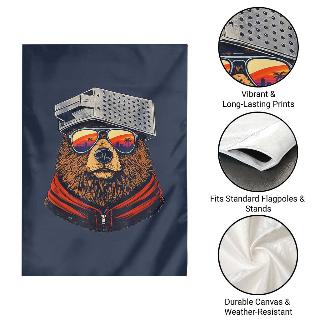 Cheese Grater Bear in Beast Mode Garden Flag Funny Rivalry Art for Hardcore Football Fans TS02 Print Your Wear