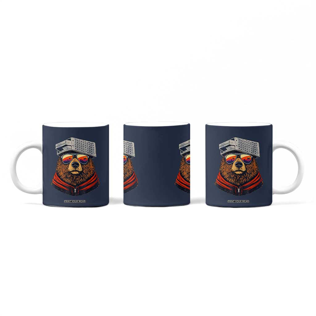 Cheese Grater Bear in Beast Mode Coffee Mug Funny Rivalry Art for Hardcore Football Fans TS02 Print Your Wear