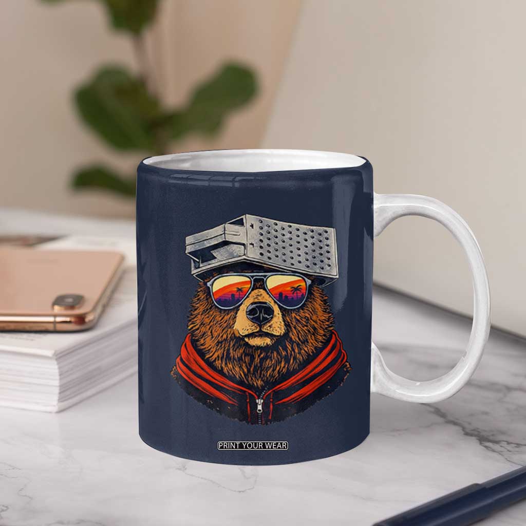 Cheese Grater Bear in Beast Mode Coffee Mug Funny Rivalry Art for Hardcore Football Fans TS02 Print Your Wear