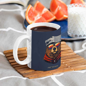 Cheese Grater Bear in Beast Mode Coffee Mug Funny Rivalry Art for Hardcore Football Fans TS02 Print Your Wear
