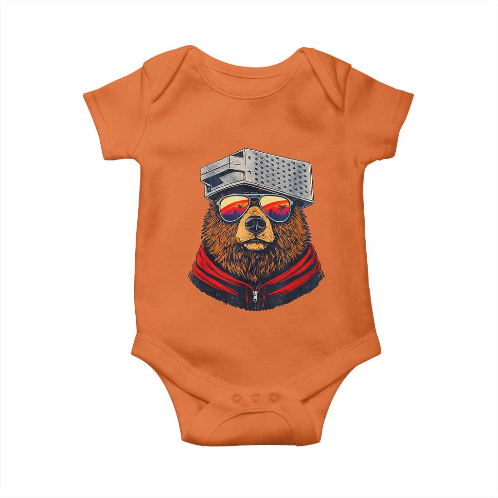 Cheese Grater Bear in Beast Mode Baby Onesie Funny Rivalry Art for Hardcore Football Fans TS02 Orange Print Your Wear