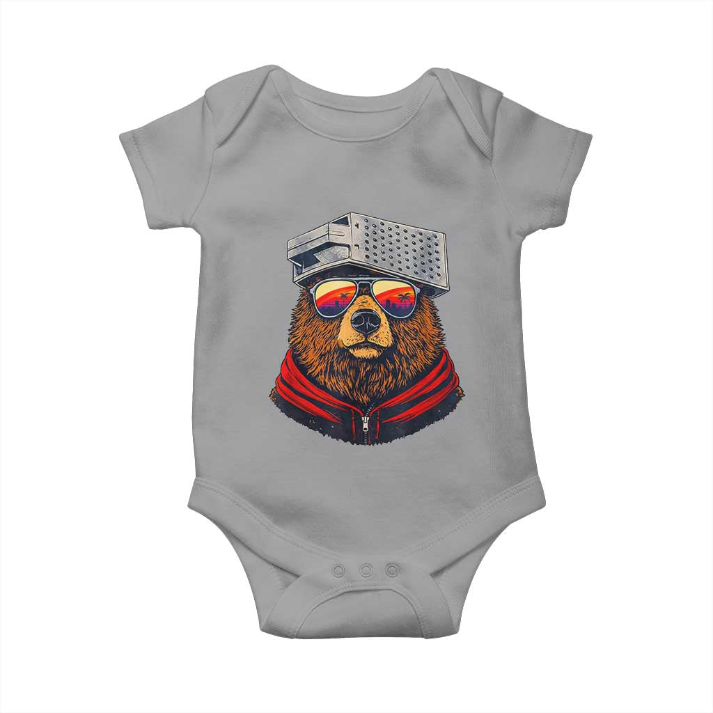 Cheese Grater Bear in Beast Mode Baby Onesie Funny Rivalry Art for Hardcore Football Fans TS02 Sport Gray Print Your Wear