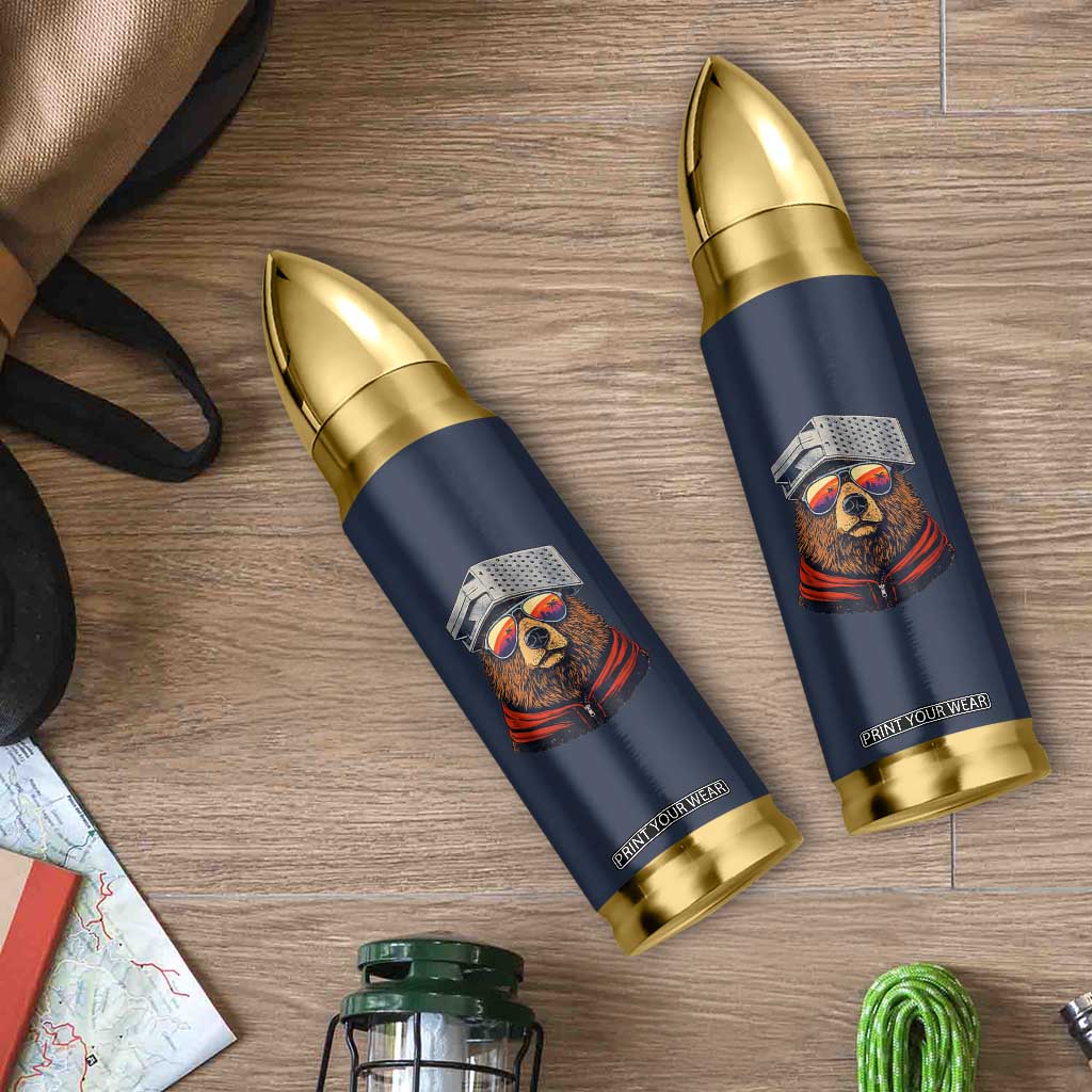 Cheese Grater Bear in Beast Mode Bullet Tumbler Funny Rivalry Art for Hardcore Football Fans TS02 Print Your Wear