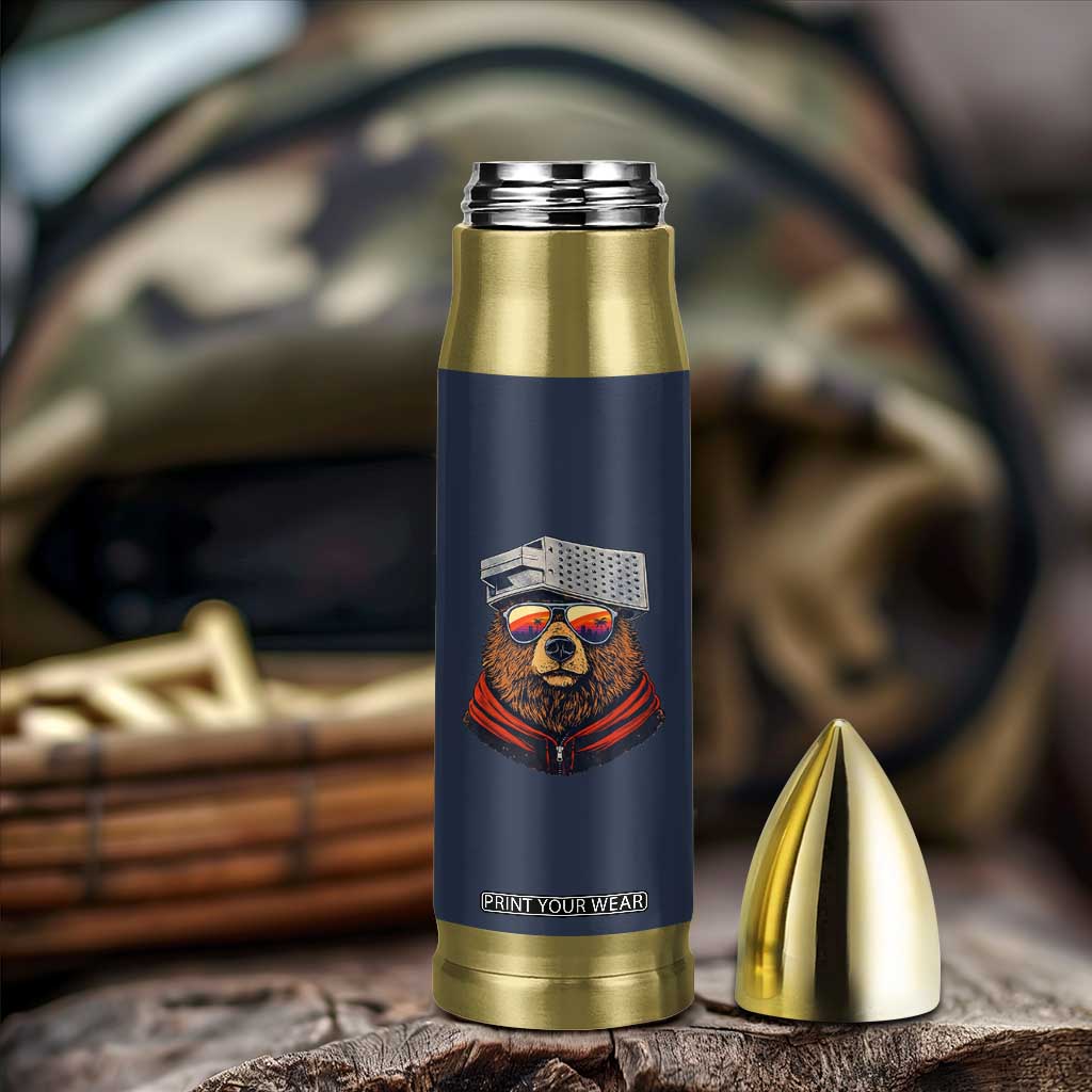 Cheese Grater Bear in Beast Mode Bullet Tumbler Funny Rivalry Art for Hardcore Football Fans TS02 Print Your Wear
