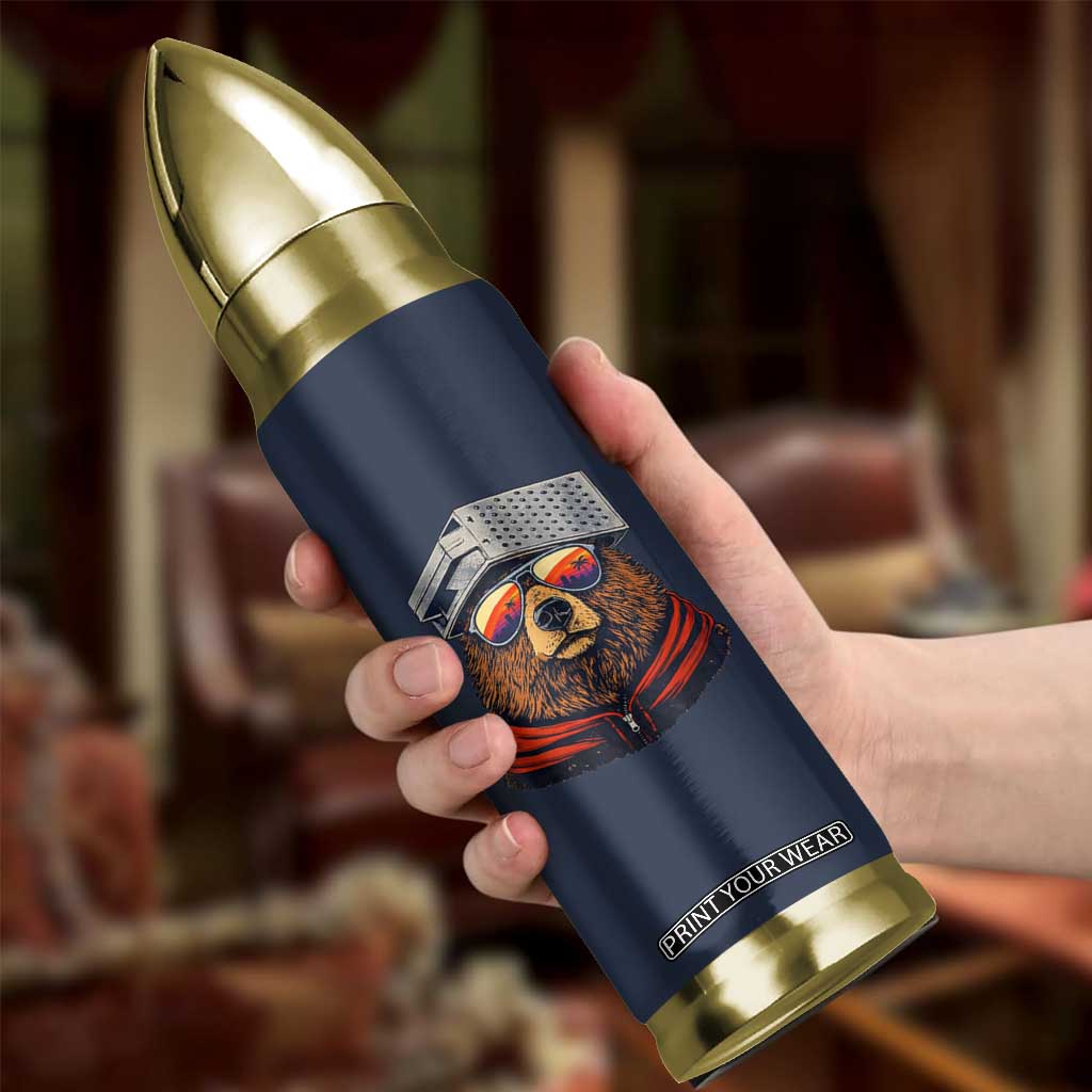 Cheese Grater Bear in Beast Mode Bullet Tumbler Funny Rivalry Art for Hardcore Football Fans TS02 Print Your Wear
