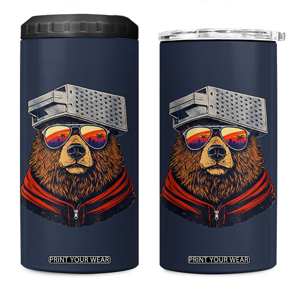 Cheese Grater Bear in Beast Mode 4 in 1 Can Cooler Tumbler Funny Rivalry Art for Hardcore Football Fans TS02 One Size: 16 oz Navy Print Your Wear