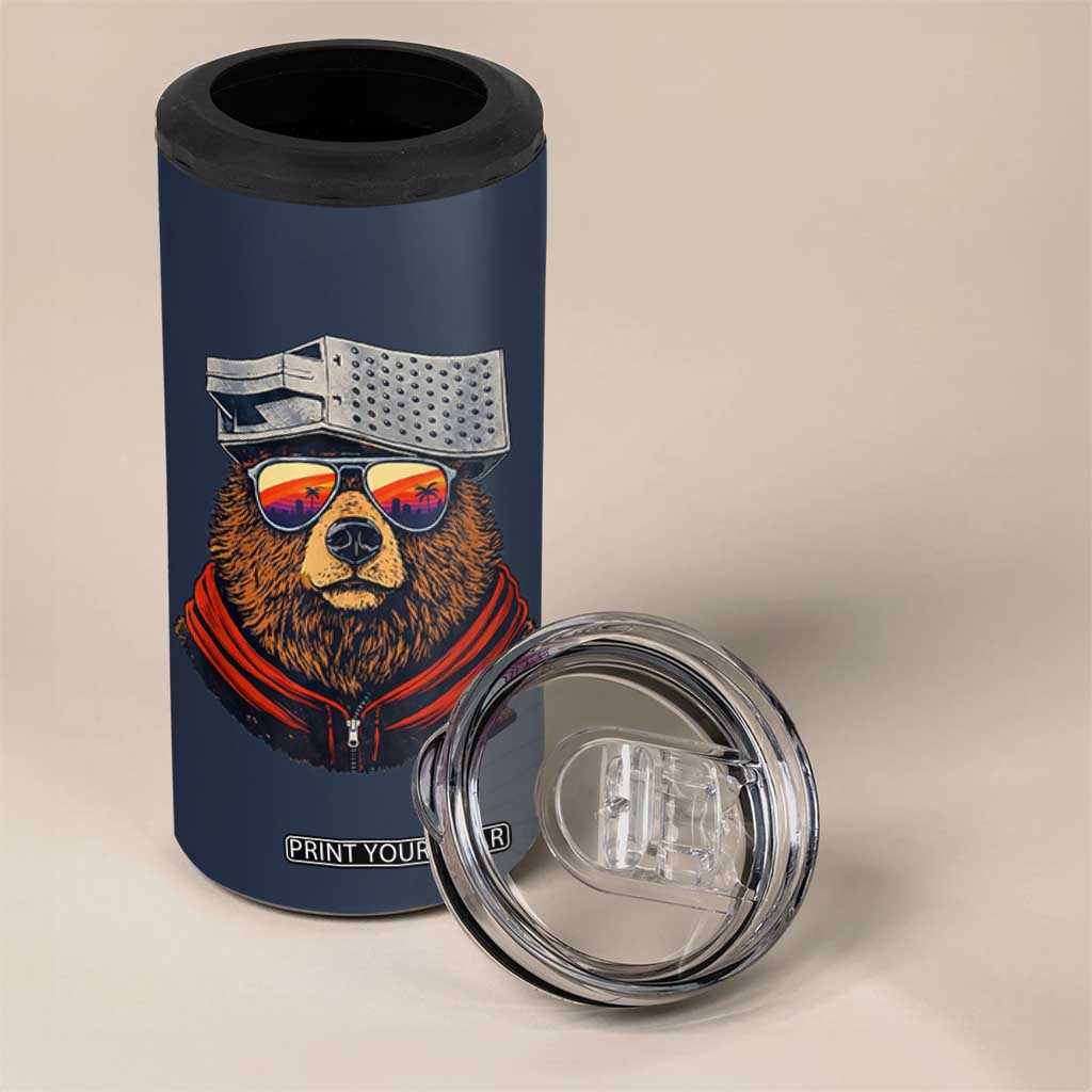 Cheese Grater Bear in Beast Mode 4 in 1 Can Cooler Tumbler Funny Rivalry Art for Hardcore Football Fans TS02 Print Your Wear
