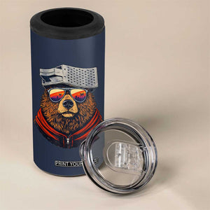 Cheese Grater Bear in Beast Mode 4 in 1 Can Cooler Tumbler Funny Rivalry Art for Hardcore Football Fans TS02 Print Your Wear