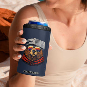 Cheese Grater Bear in Beast Mode 4 in 1 Can Cooler Tumbler Funny Rivalry Art for Hardcore Football Fans TS02 Print Your Wear