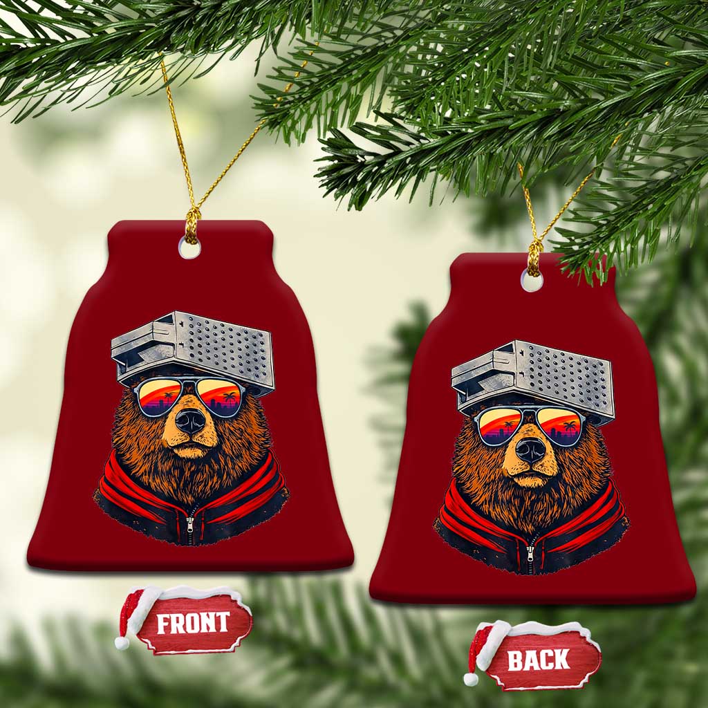 Cheese Grater Bear in Beast Mode Ceramic Ornament Funny Rivalry Art for Hardcore Football Fans TS02 Print Your Wear